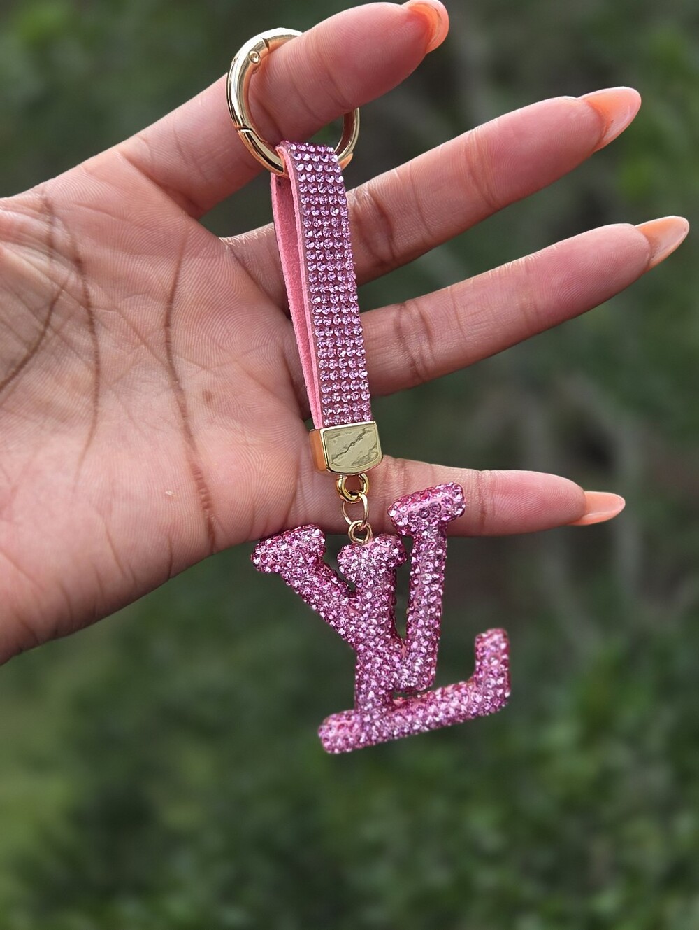 Pink LV Rhinestone/Bag Charm